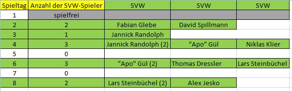 Elf der Woche B SVW 8. ST