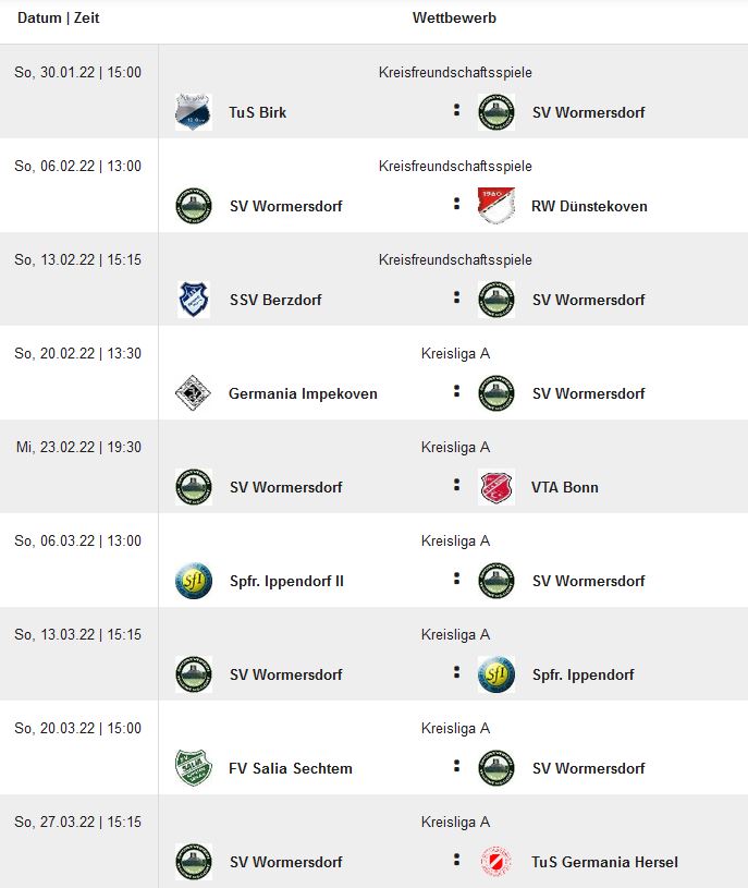 spiele bis März 22